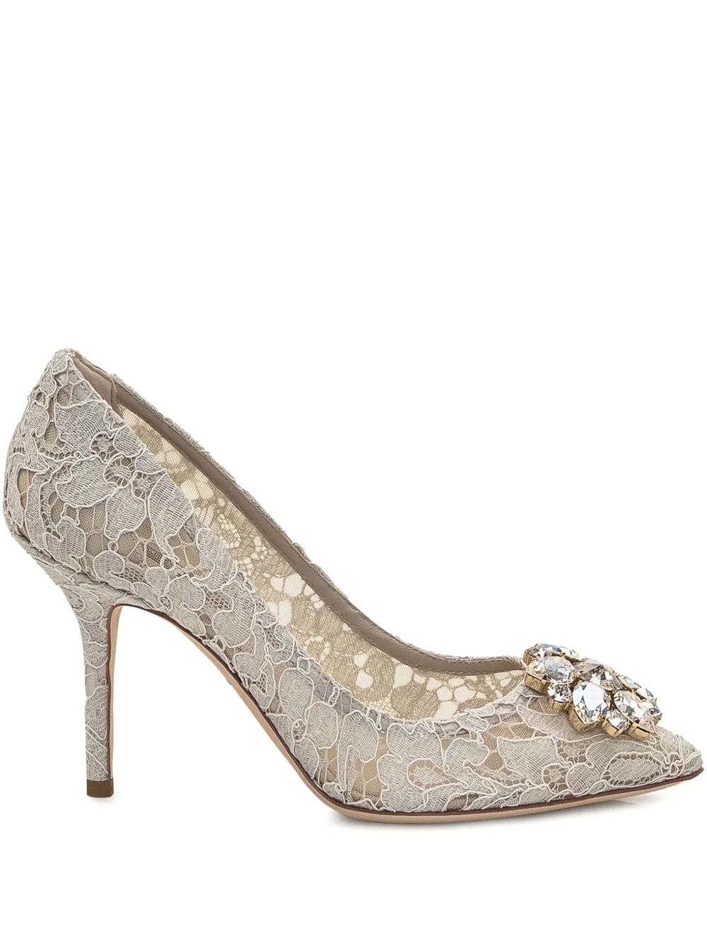 Декорированные туфли из кружева DOLCE & GABBANA, белый
