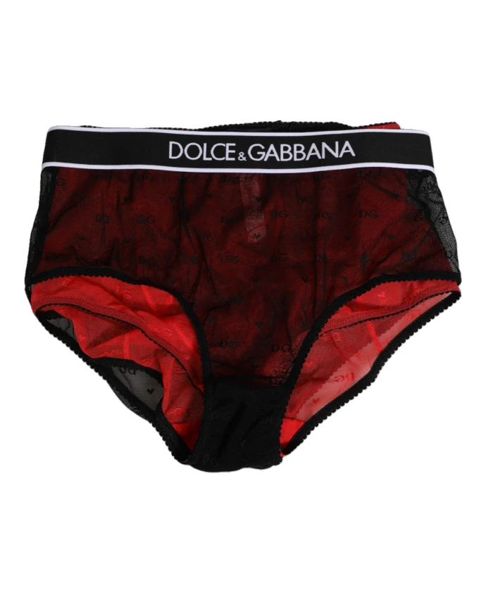 

Корсетные трусы с высокой талией, черно-красные Dolce & Gabbana, черный