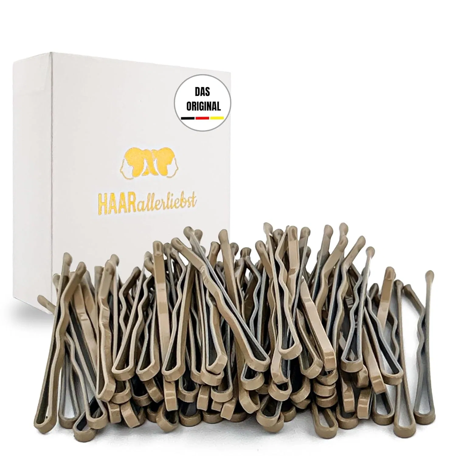 Набор из 50 мини-невидимок 3.4 см бежевые от HAARallerliebst Haarallerliebst, Beige (50 Pieces)