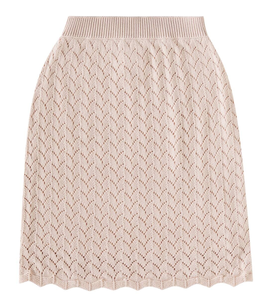 

Юбка из хлопка и кашемира Loro Piana Kids, цвет oatmeal infusion