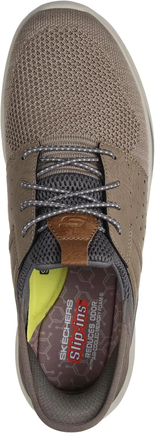 Мужские вязаные слипоны Skechers Slade Ocon 210811 с ​​эластичным шнурком, Beige — фото 4