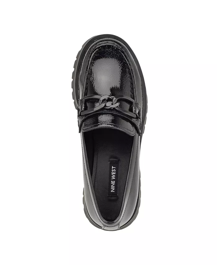 Женские лоферы Gables Chain на массивной подошве Nine West, черный — фото 4