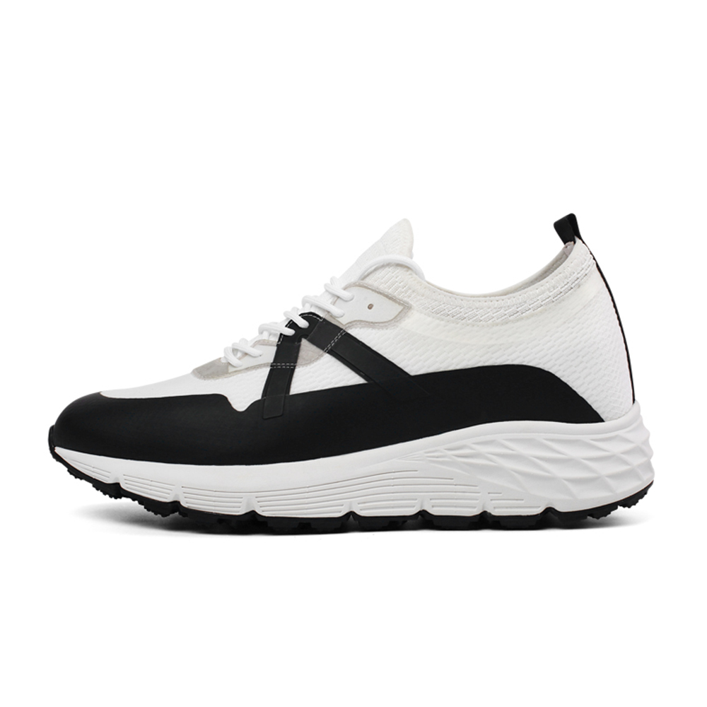 

Скользоустойчивые, износостойкие, легкие повседневные мужские туфли бело-черные He Jinchang