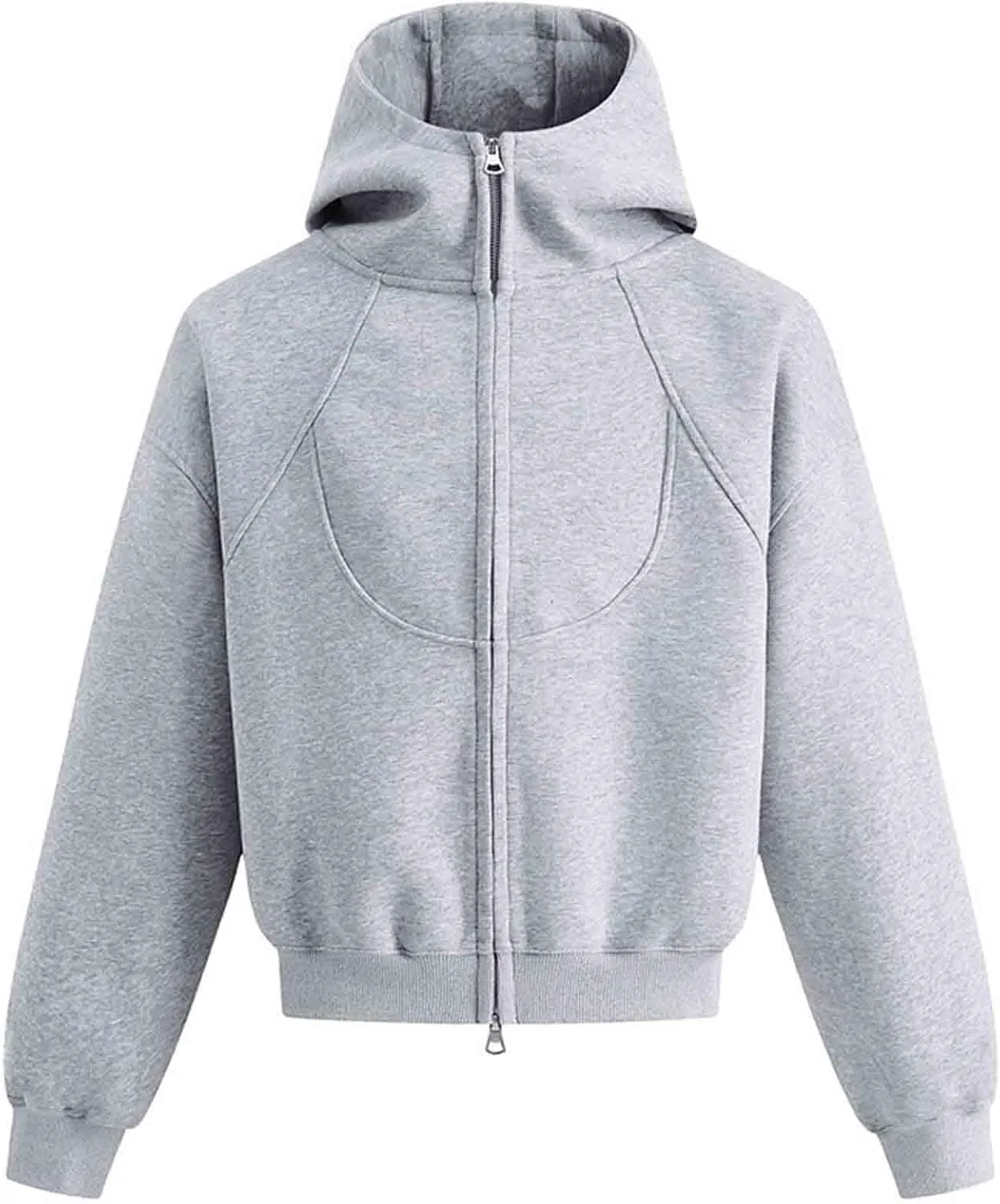 

Стильный мужской худи с воротником стойкой, полная молния, свитшот-куртка, осень-зима 2025, реглан, длинный рукав, повседневная верхняя одежда Cambkatl