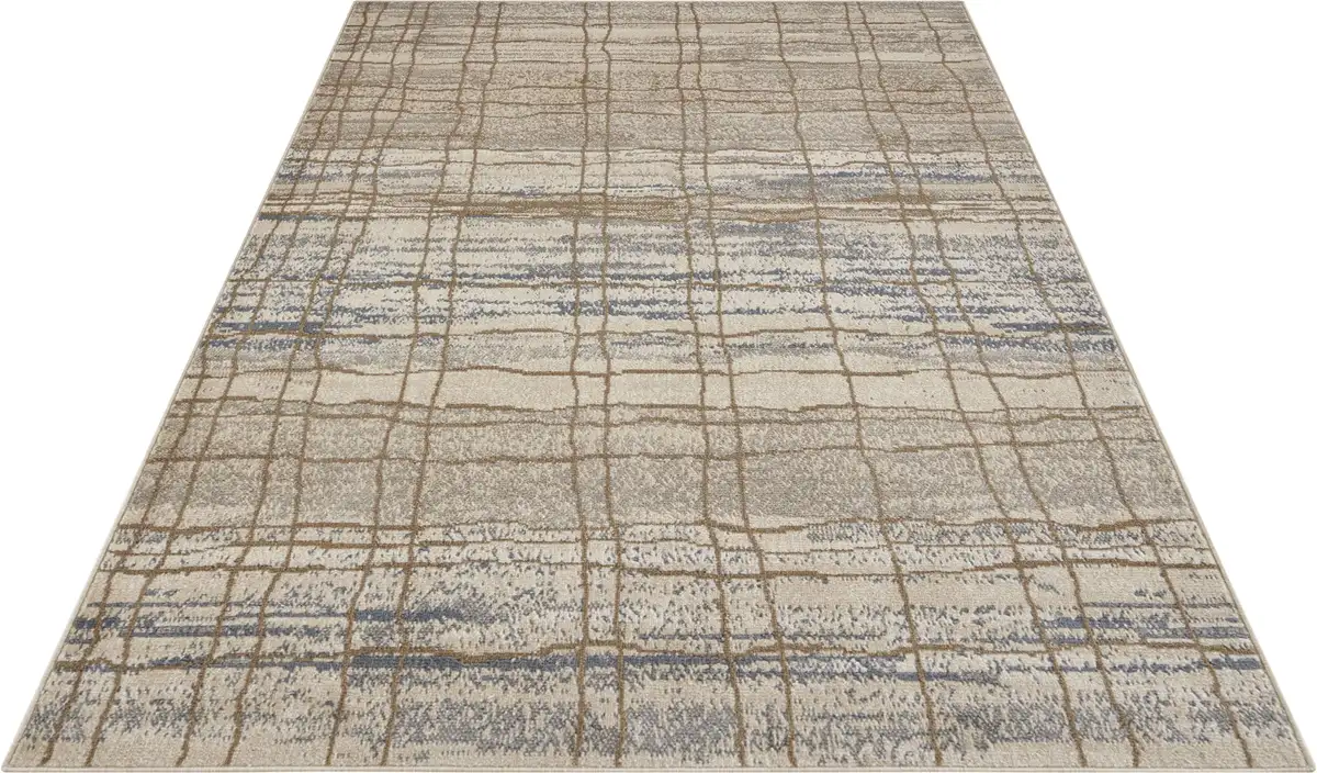 

HANSE Ковер для дома "Jord", прямоугольный, короткий ворс, мягкий, винтажный, гостиная, спальня, столовая, прихожая HANSE Home 160х235 см, кремовый/синий