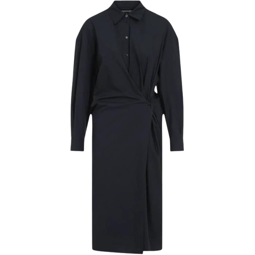 

Платье миди с длинным рукавом Twist Detailed Lemaire, черный