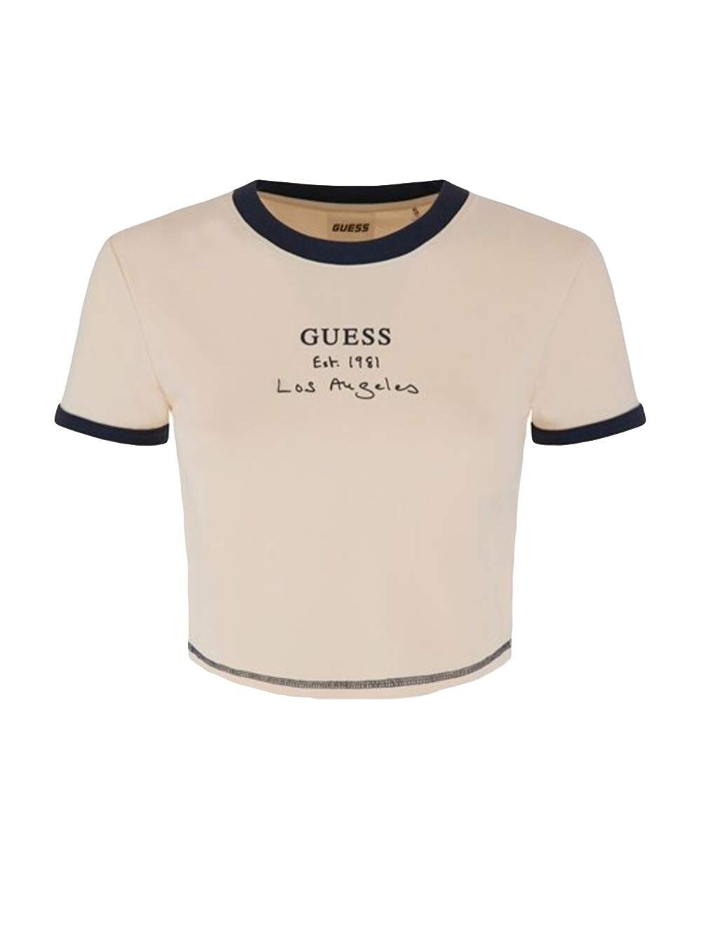 

Футболка классическая укороченная футболка лос-анджелес Guess, бежевый