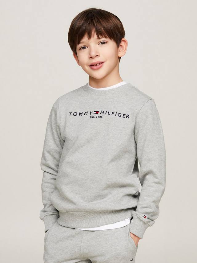 

Детский базовый свитшот из органического хлопка с логотипом Tommy Hilfiger, Light Grey Heather