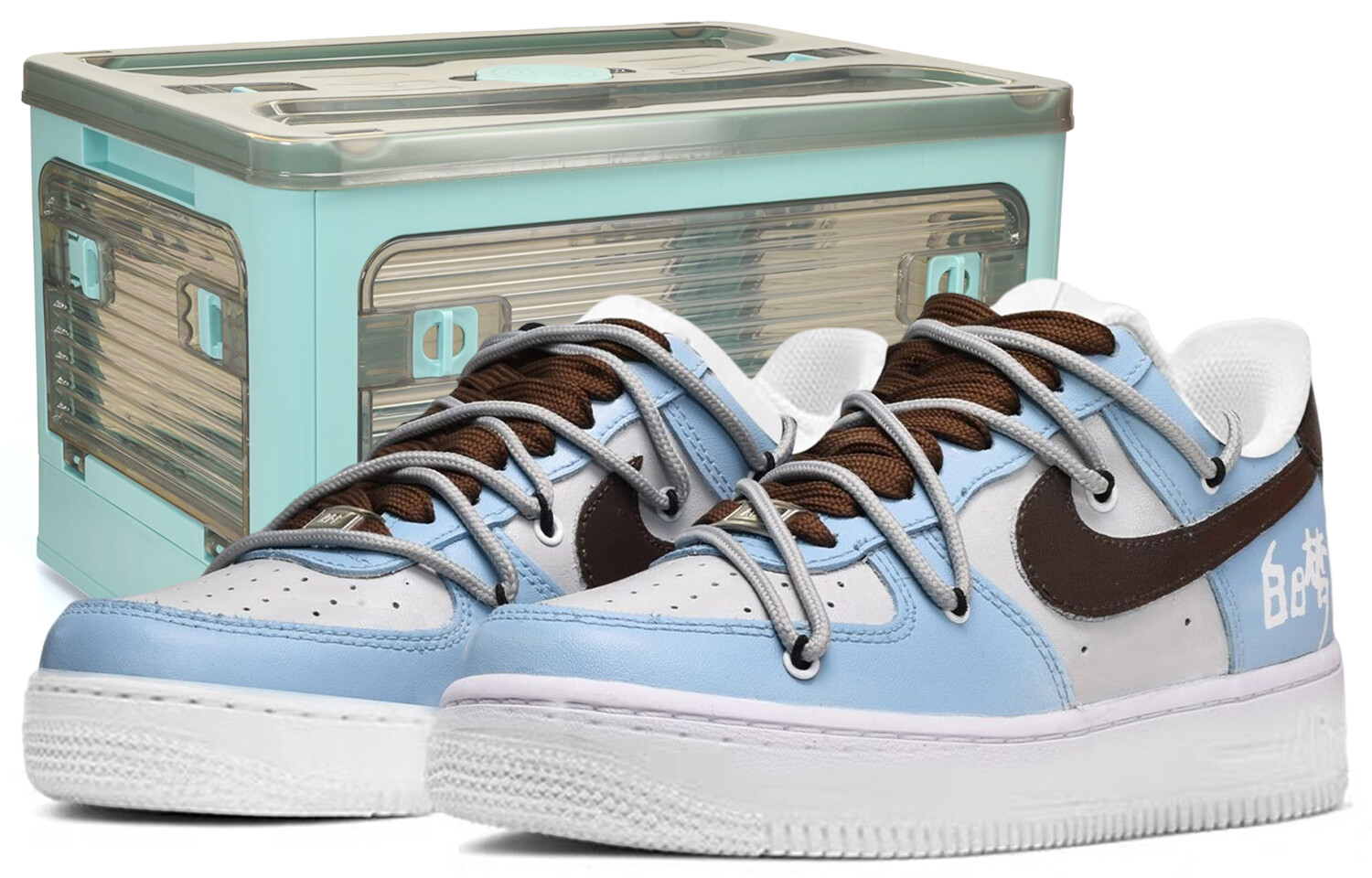 

Кроссовки Nike Air Force 1 Skateboard Shoes Women's Low-Top White Blue
