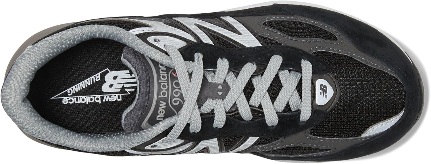 Детские кроссовки New Balance 990 V6 на шнуровке, черный — фото 2