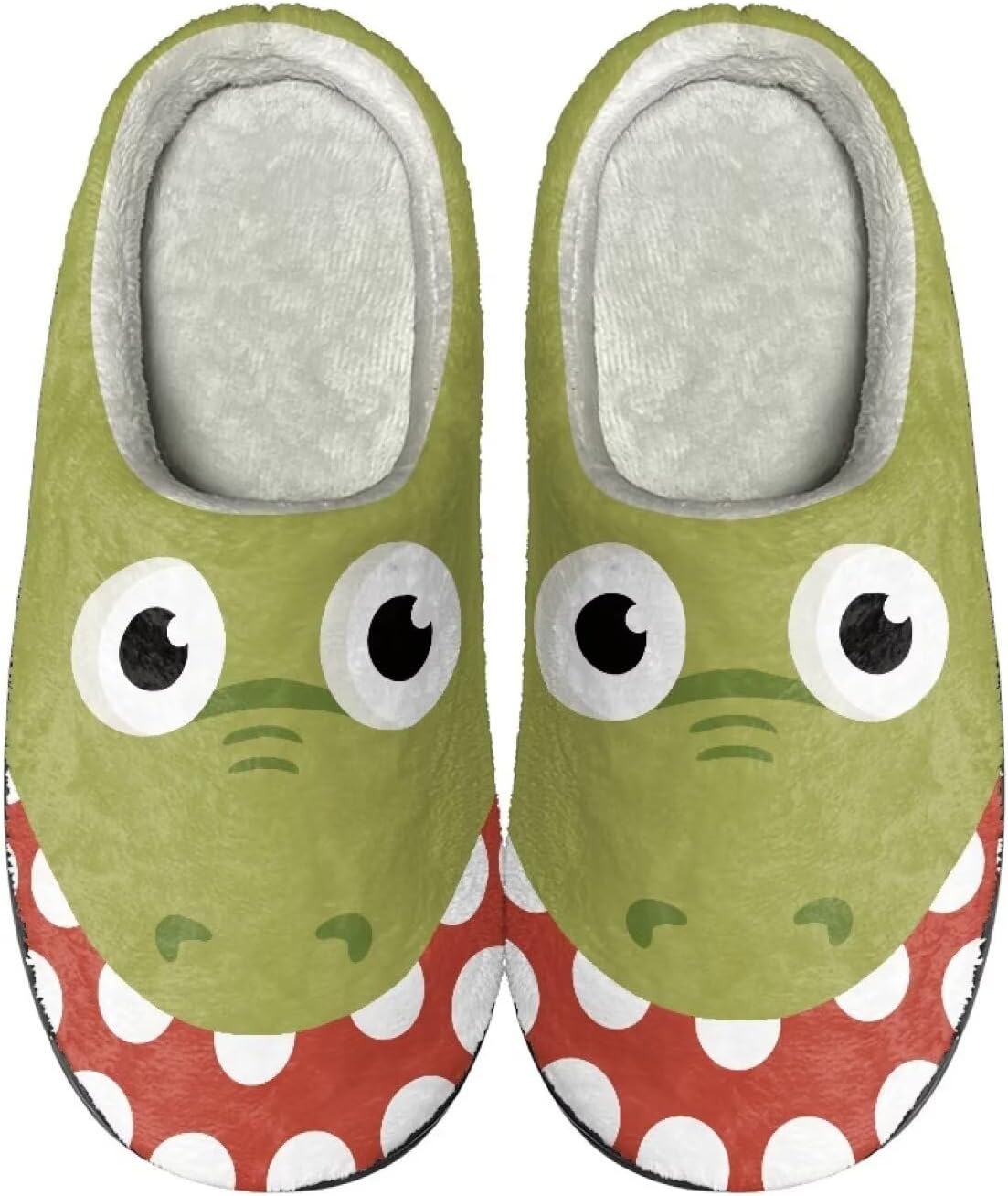 

Мультяшные тапочки Howilath из флиса для мужчин и женщин, антискользящие, теплые и дышащие, размеры-2XL, Cartoon Crocodile