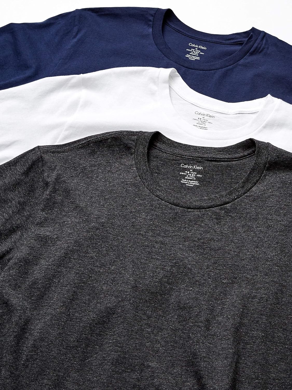 

Набор из 3 мужских футболок Calvin Klein Cotton Classics с круглым вырезом, White/Charcoal Heather/Blue Shadow