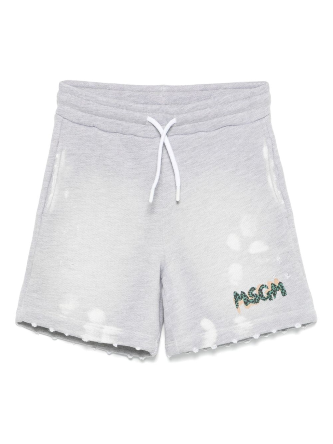 

MSGM Kids шорты с эффектом потертости, серый