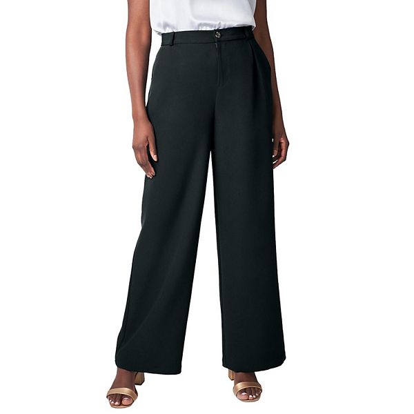 

Женские брюки plus size bi-stretch wide leg Jessica London, Black