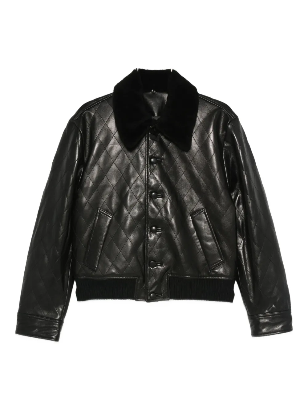 

Стеганая кожаная куртка Ernest W. Baker, черный