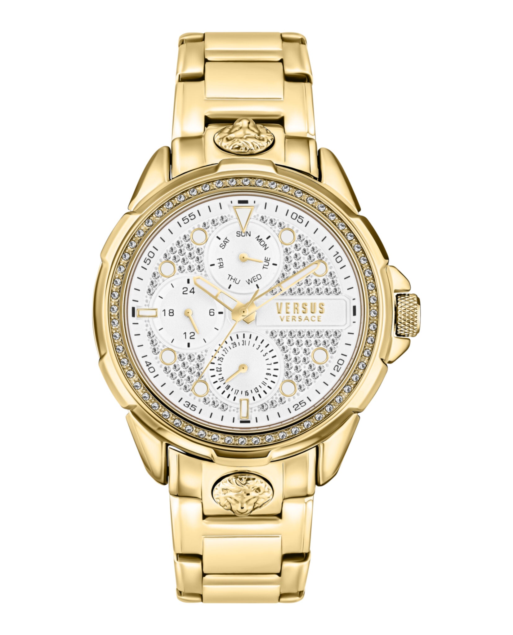 

Часы с браслетом Crystal 6e Arrondissement Versus Versace, золотой/золотой/серебряный