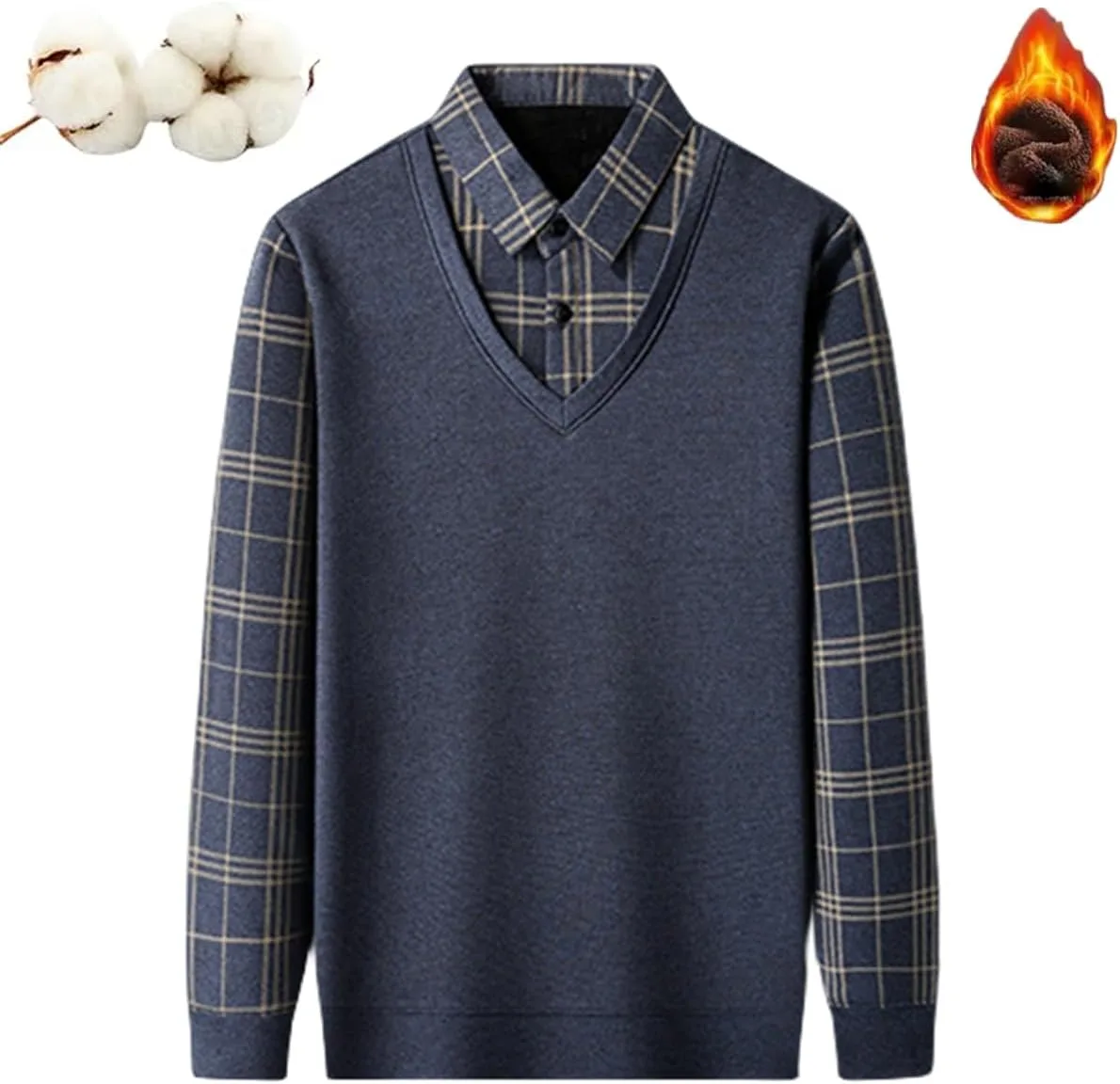 

Мужской вязаный пуловер с V-вырезом, мягкий и теплый LEOUNA