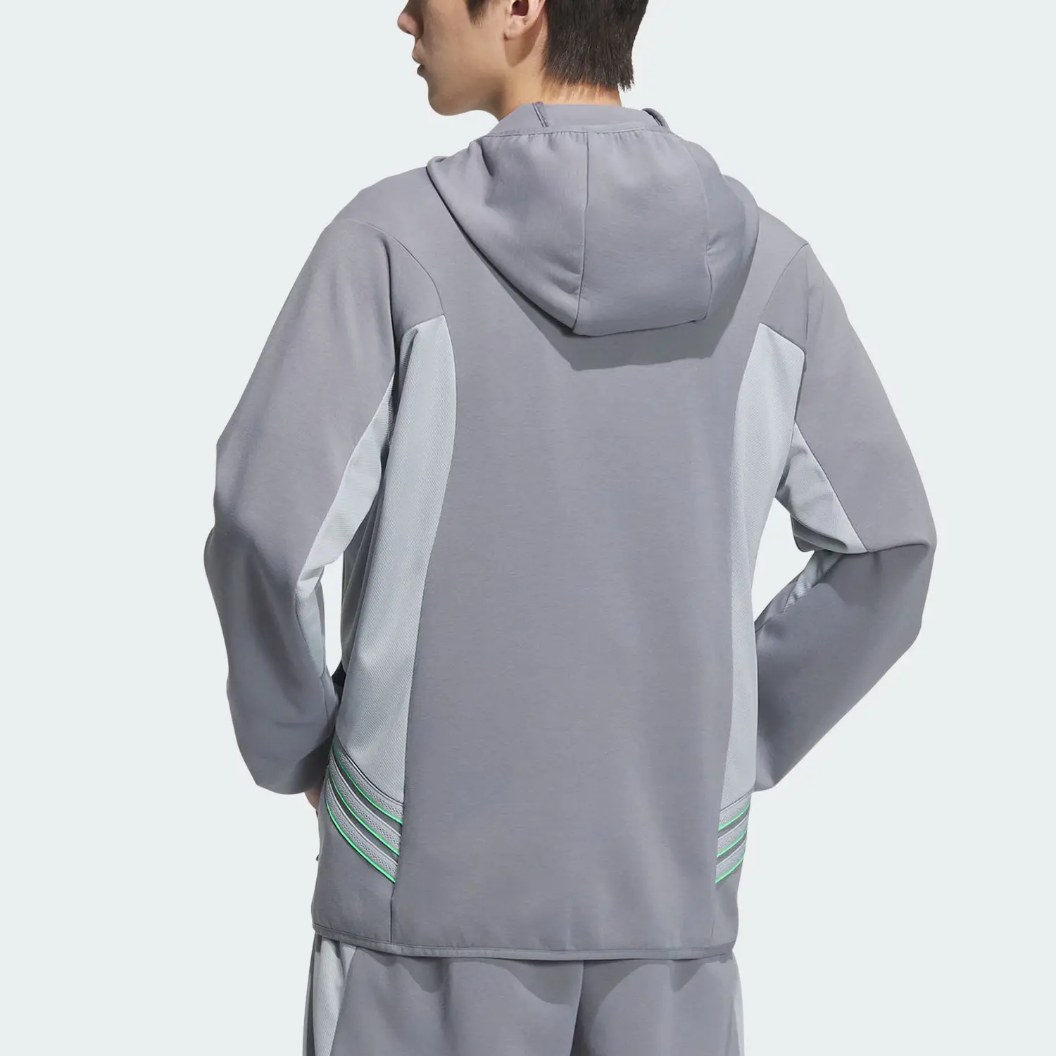 Adidas Баскетбольная куртка мужская, Light Gray/White — фото 3