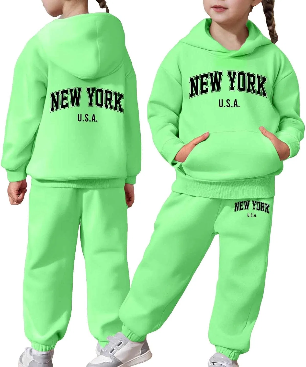 Детский спортивный костюм с принтом Brooklyn, Generic, Z02 Green