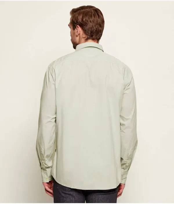 Элегантная рубашка_6_М regular fit Boss Orange, зеленый — фото 4