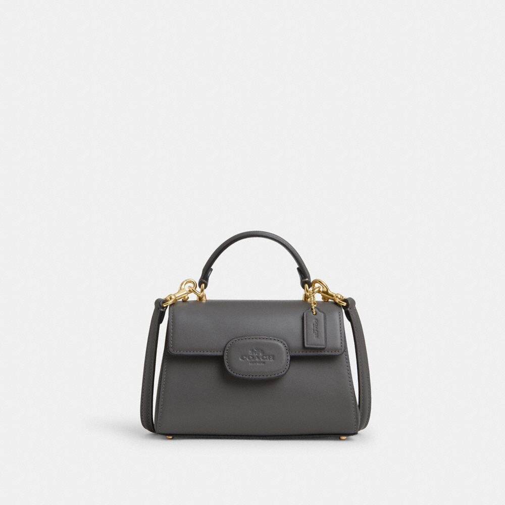 

Мини-сумка Eliza с верхней ручкой COACH, цвет gold/charcoal