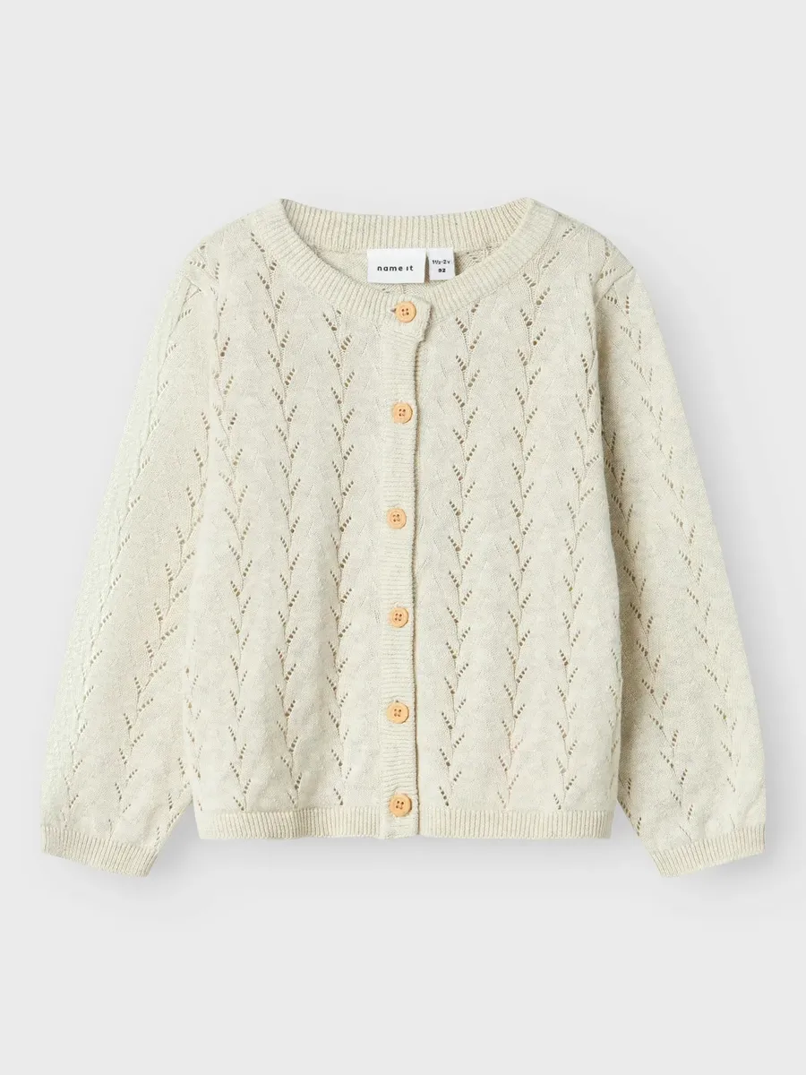 Кардиган Name It "NMFBANNI LS KNIT CARD NOOS", светло-зеленый — фото 4