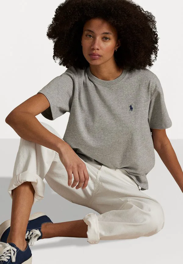 Футболка из хлопкового трикотажа свободного кроя, базовая футболка. Polo Ralph Lauren, Cobblestone Heather — фото 4