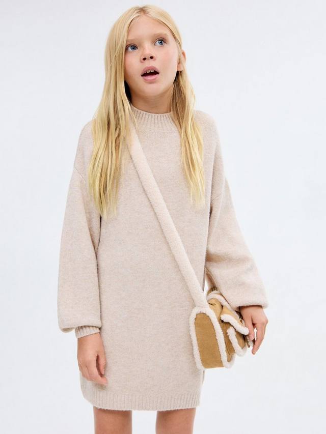 

Детское платье-джемпер Eira с длинными рукавами миди Mango, Medium Brown