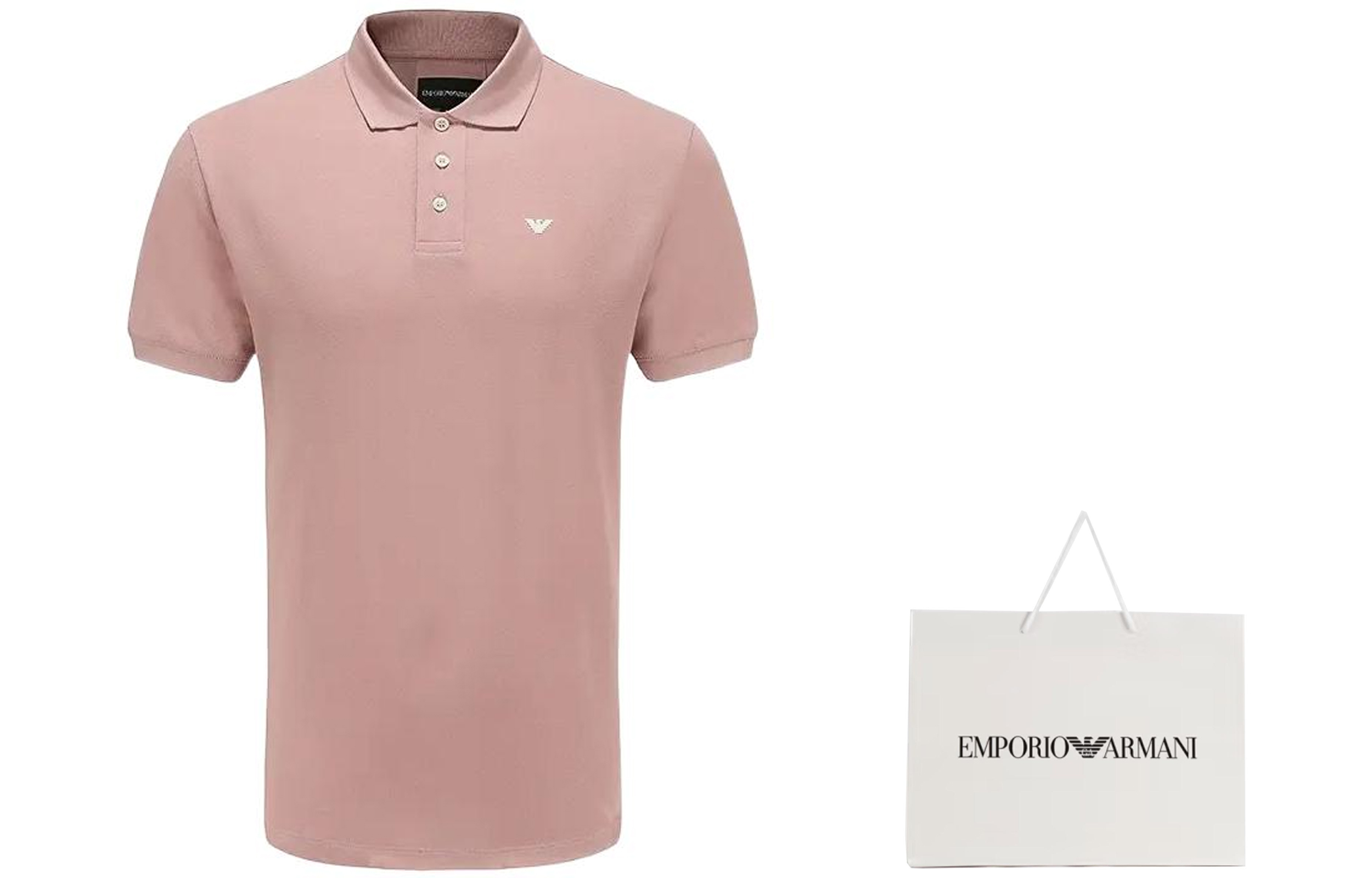 Футболка поло EMPORIO ARMANI, розовая — фото 3
