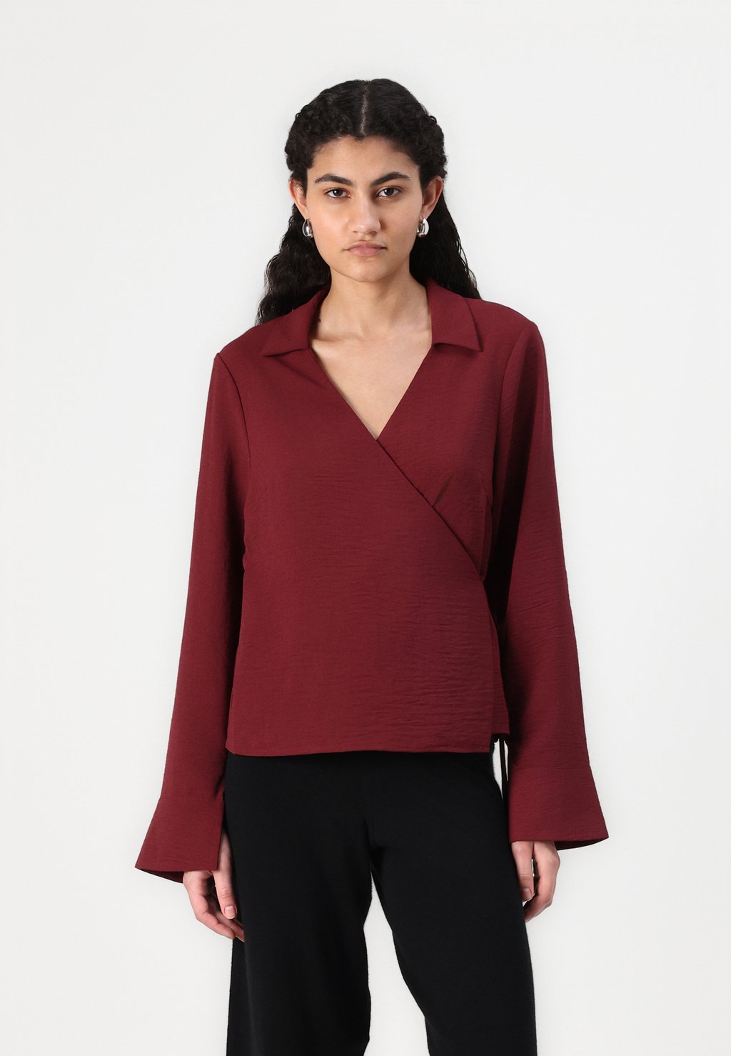 

Блуза ONLMETTE WRAP SHIRT ONLY, винно-красный
