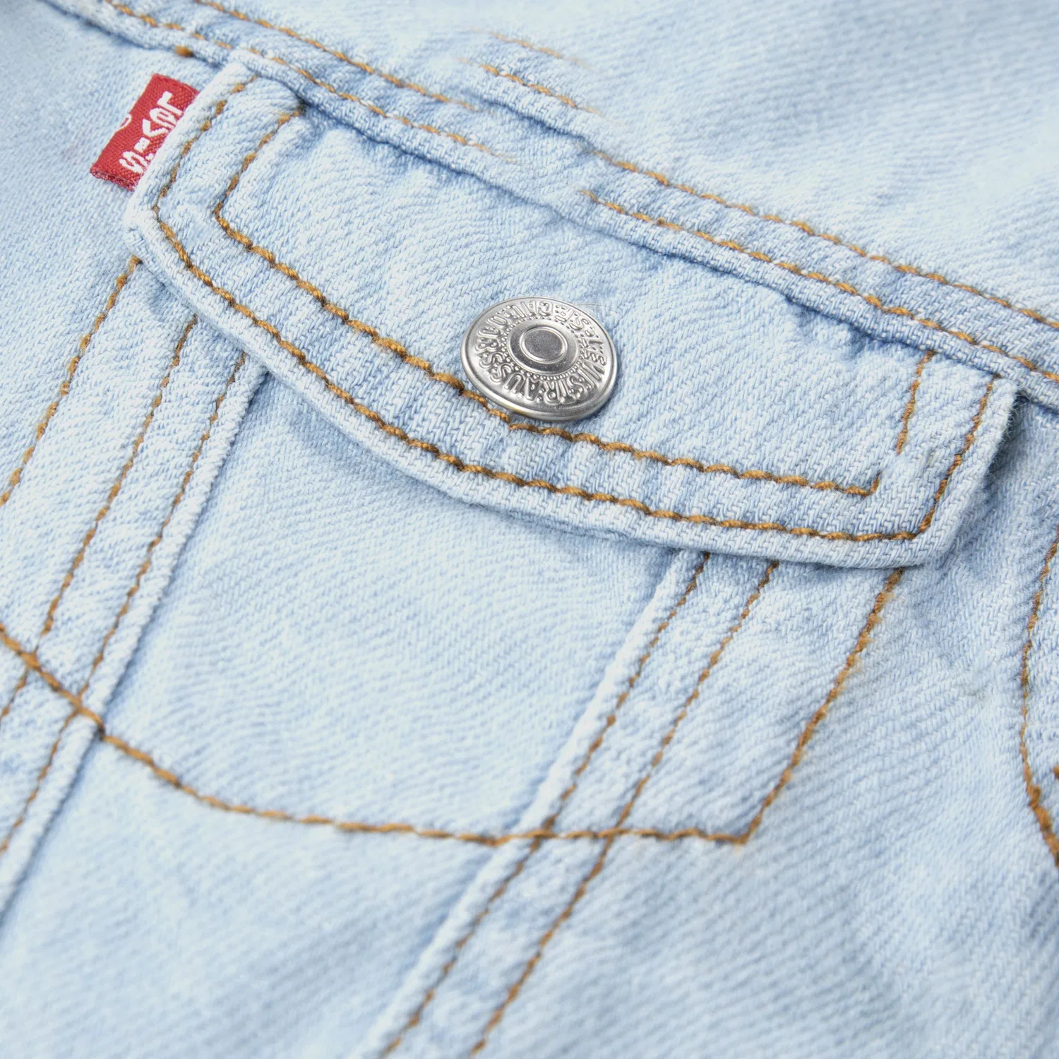 Детская джинсовая куртка-тракер Bubble Denim, размер 2t-4t Levi's, Light Wash — фото 3