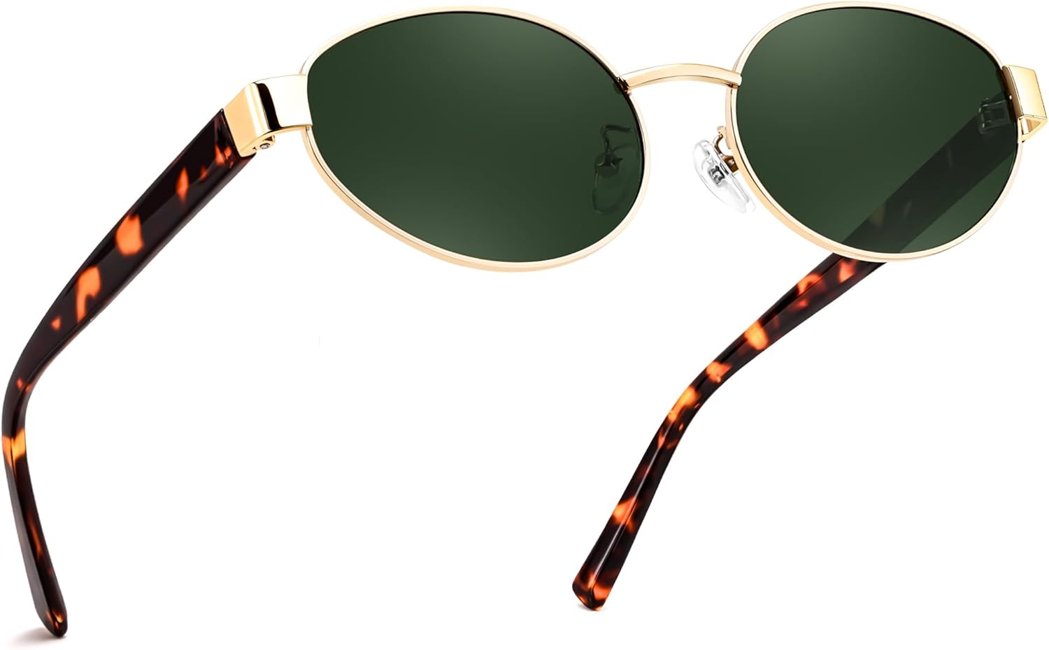 

Солнцезащитные очки FEISEDY для мужчин и женщин с защитой UV400, в стиле ретро, ​​модные, классические, овальные, маленькая металлическая оправа, артикул B0402, Gold Frame Green Lens Leopard Legs
