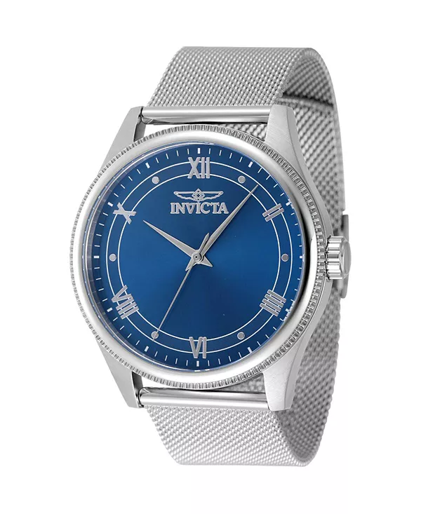 

Мужские кварцевые часы 48478 Celestial с тремя стрелками и синим циферблатом Invicta, silver