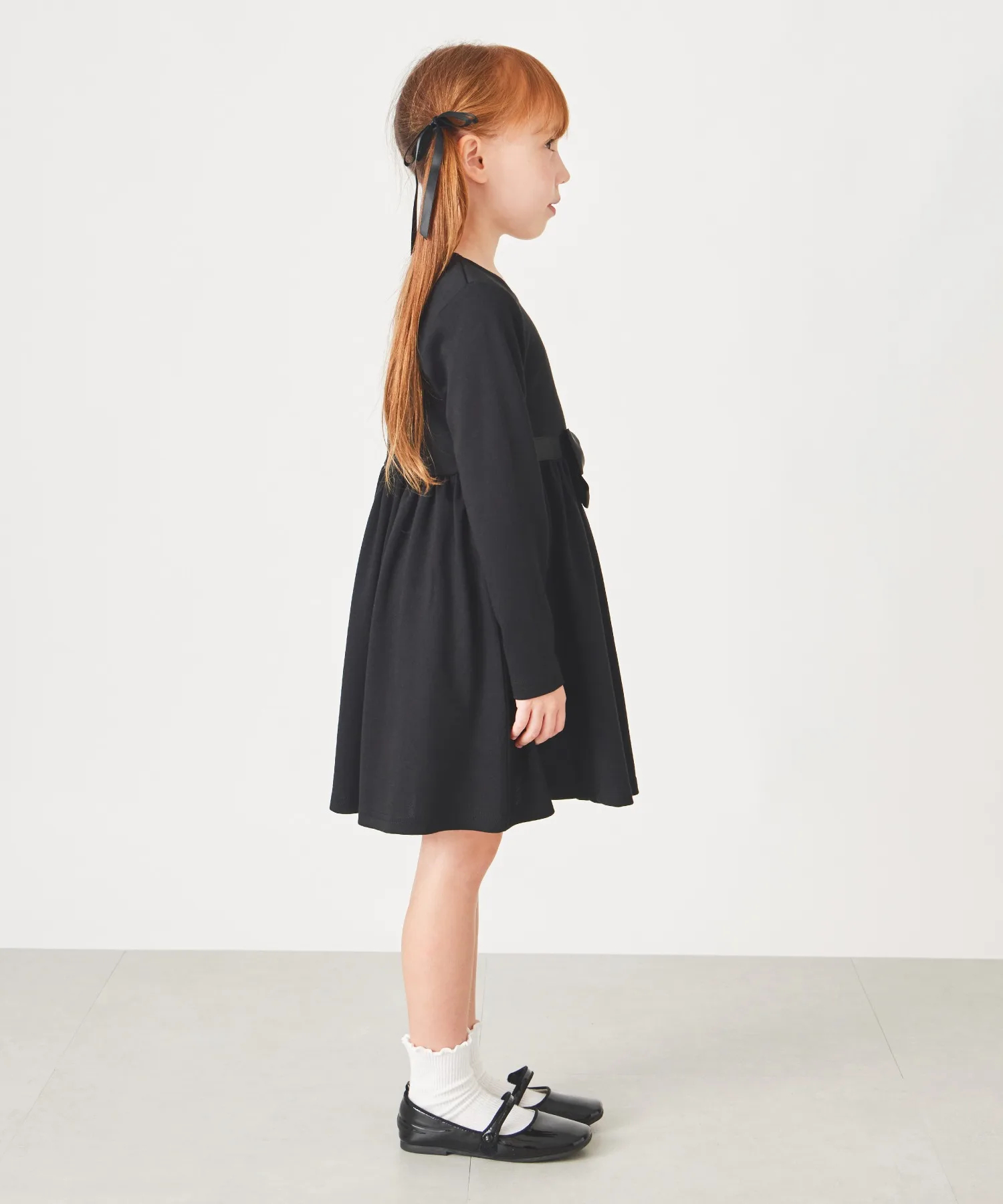 Детское платье длинное с рукавами и бантом ever closet Formal Dress черное — фото 2