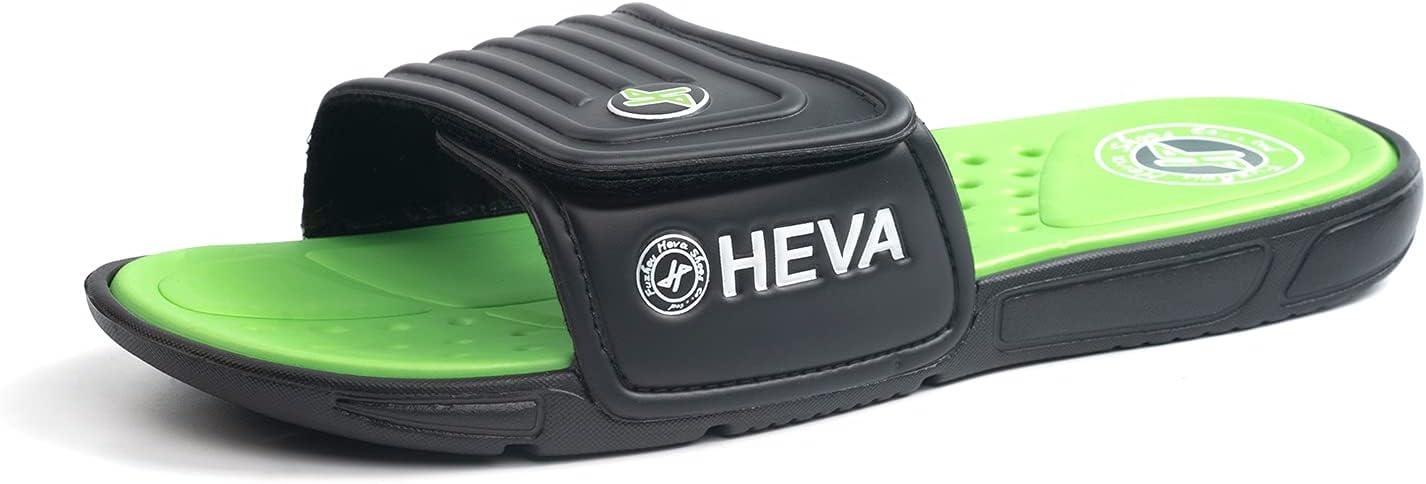 

Мужские сланцы FUNKYMONKEY с регулируемой верхней частью и комфортной быстросохнущей стелькой для пляжа и душа, черный/зеленый