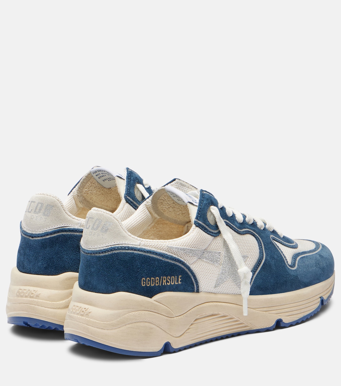 Беговые кроссовки Running Sole с отделкой из замши Golden Goose, White/Blue/Silver — фото 2