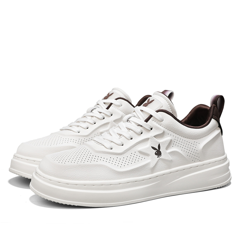

Playboy Мужские низкие скейтерские кроссовки White/Brown — универсальный стиль, цвет White/Brown - Versatile Style