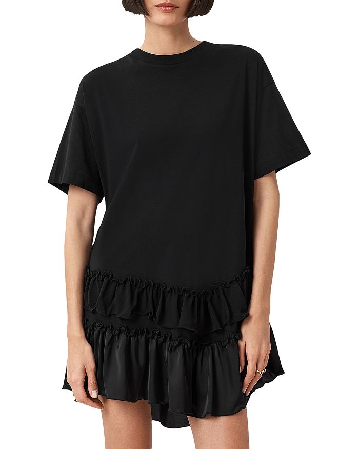 

Фейре мини-платье с рюшами ALLSAINTS, черный