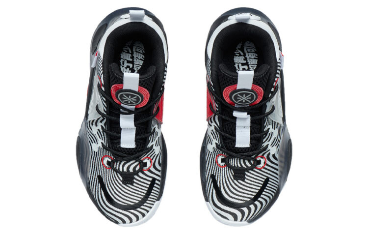 Баскетбольные кроссовки All City 9 V1.5 для детей GS Mid-top черные/белые/красные Lining Young — фото 4