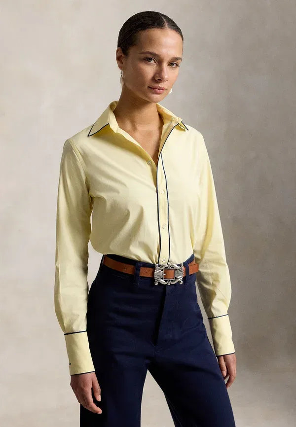 Рубашка-поло Slim Fit Stretch Cotton Button Down Polo Ralph Lauren, канареечно-желтый