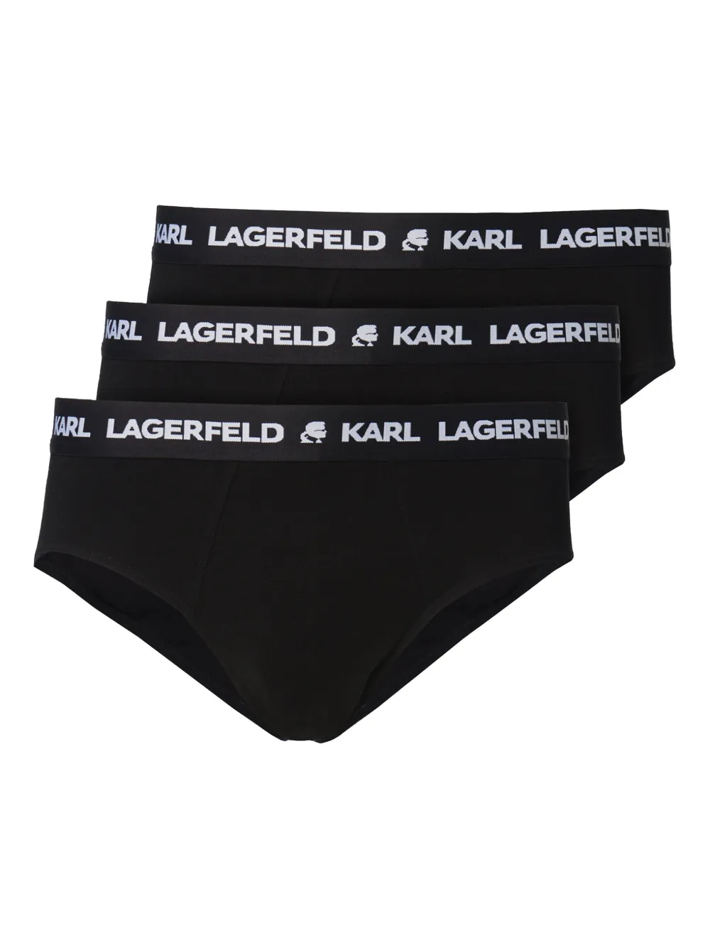 

Комплект из трех трусов-брифов с логотипом KARL LAGERFELD, черный