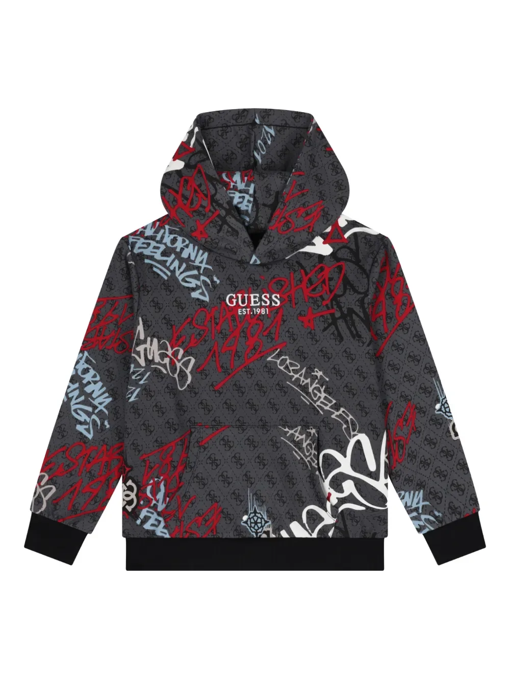Худи с логотипом Guess kids, серый