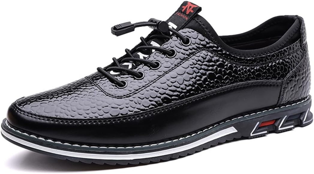 

Мужские оксфорды из кожи с тиснением под крокодила с эластичной ремешковой застежкой Swzec, черный