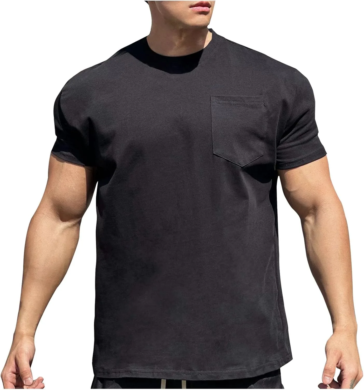 

Мужская футболка Muscle с коротким рукавом и круглым вырезом для тренировок