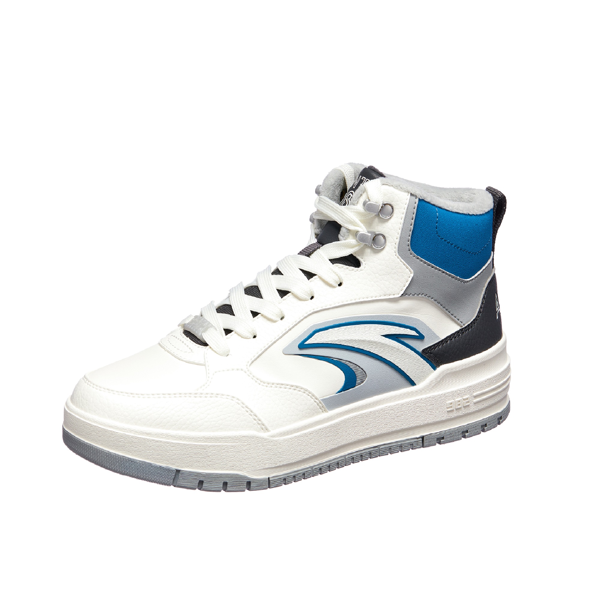 

Kaiyuan 982 термостойкие устойчивые к истиранию высокие кроссовки для скейтбординга мужские ANTA, слоновая кость/синий/серый