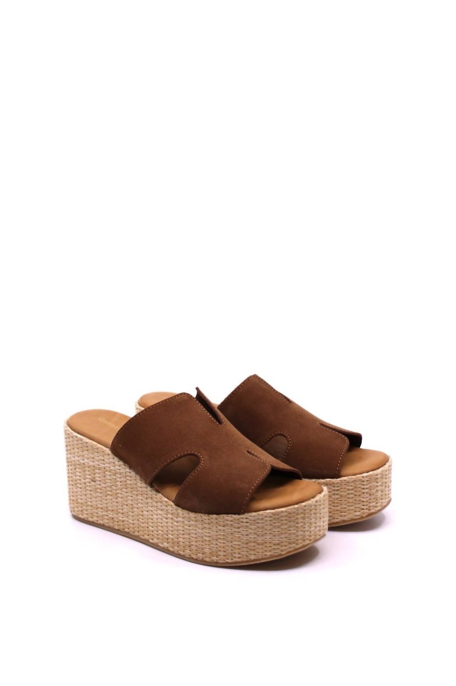 Женские сандалии Jamie из рафии в цвете корицы CHOCOLAT BLU, Cinnamon Suede