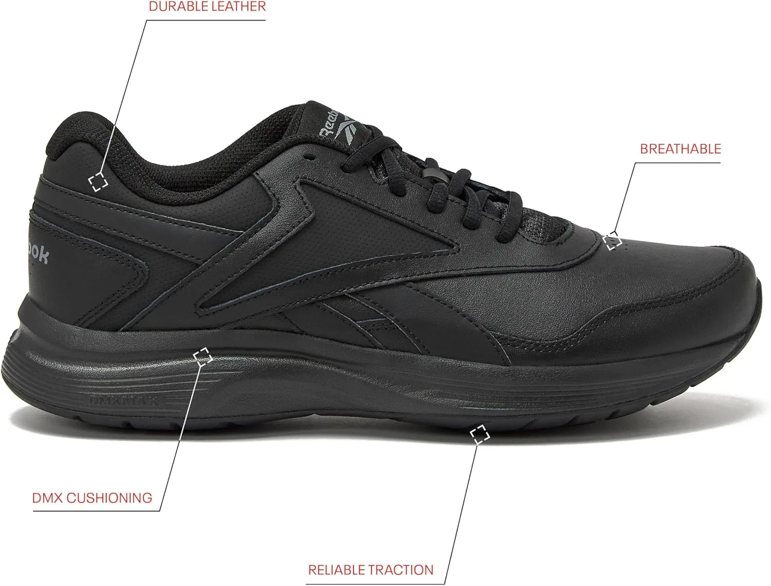 Мужские походные кроссовки Reebok Walk Ultra 7 DMX Max 4e, 2-Black Cold Grey Collegiate Royal — фото 2