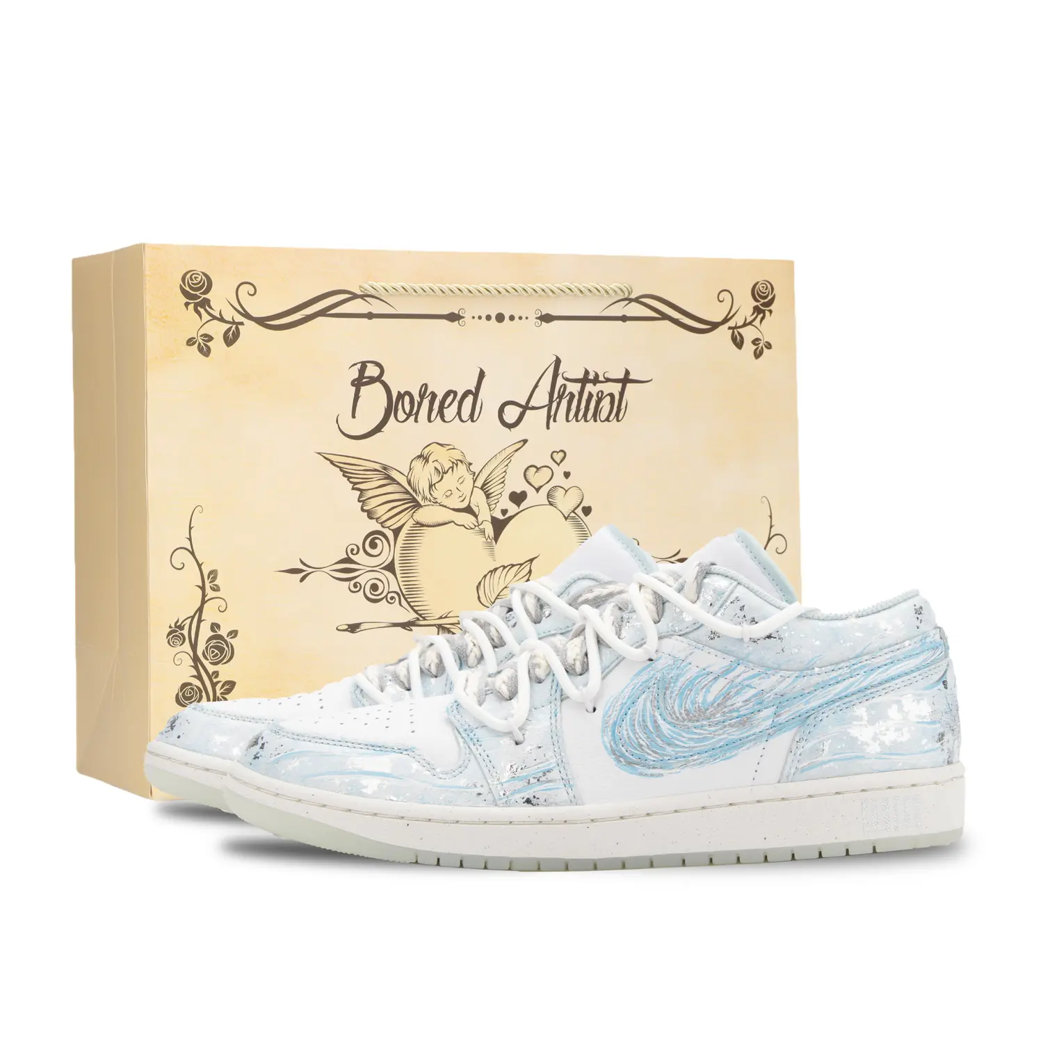 

Jordan Кроссовки Air 1 Vintage мужские низкие White/Blue