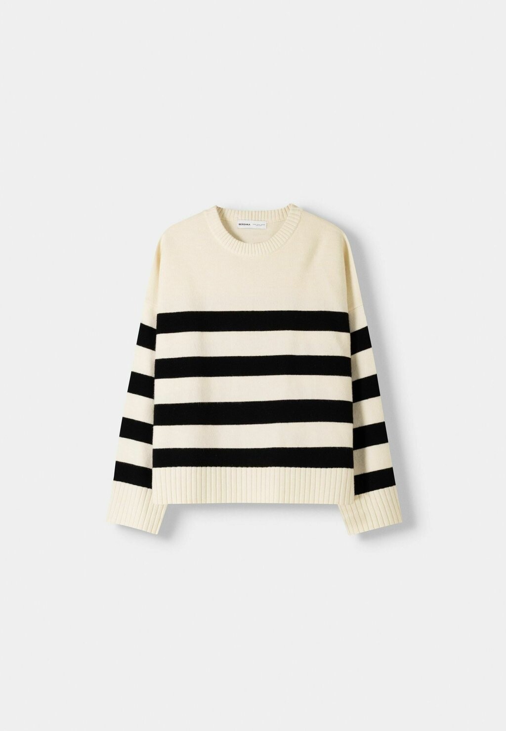 

Джемпер ROUND NECK Bershka, белый