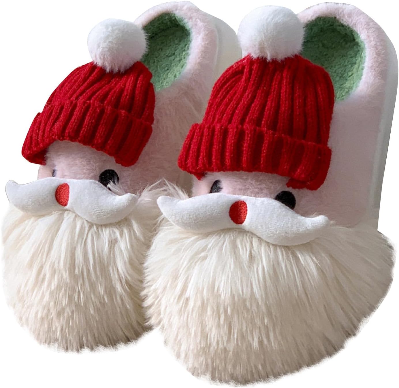 

Женские рождественские тапочки Санта, зимние домашние плюшевые теплые тапочки для женщин, пушистые мультяшные 3D обувь Generic, B